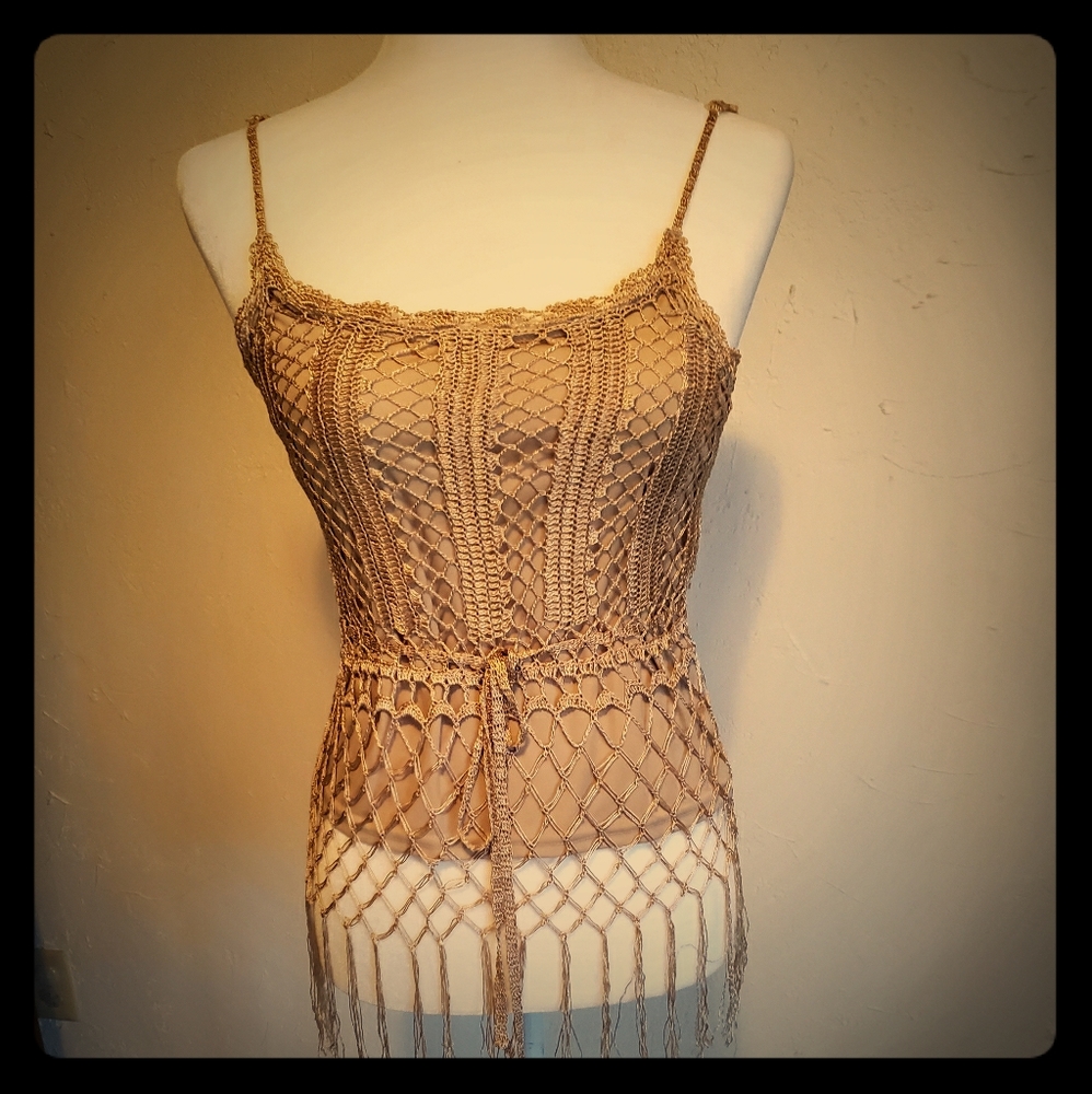 Lined crochet top